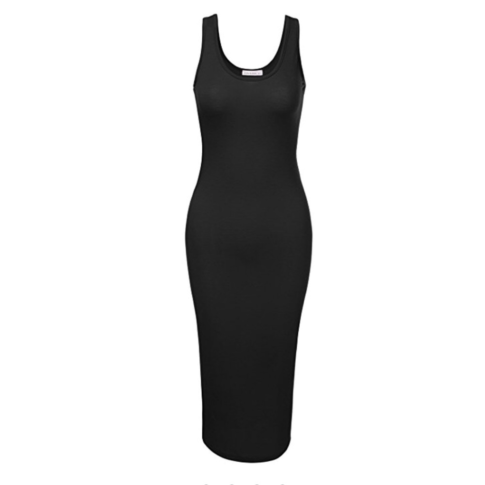 Black bodycon midi dress